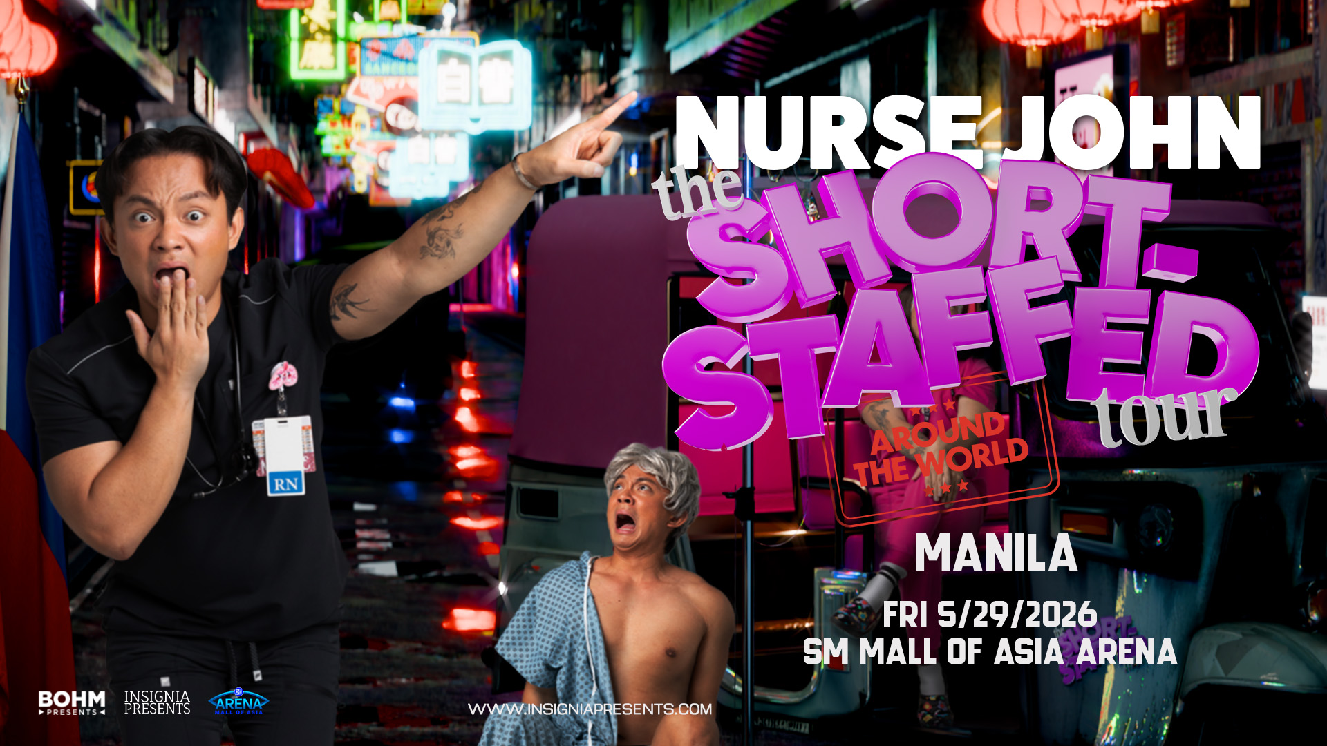 Nurse John brings “The Short-Staffed Tour: Around the World” to the Philippines for the FIRST TIME at the SM MOA Arena on May 29, 2026!